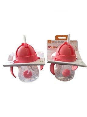 Munchkin - Spill-Proof Straw Trainer 2 Cups - Pink and clear